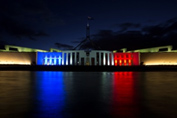 Parliament House illuminated for France